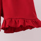 Red Alabama Roll Tide Embroidery Ruffle Shorts Set
