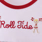 Red Alabama Roll Tide Embroidery Plaid Bubble