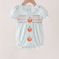 Sage pumpkin smocked gingham bubble