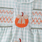 Sage pumpkin smocked gingham bubble
