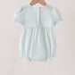 Sage pumpkin smocked gingham bubble