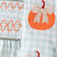 Sage pumpkin smocked gingham bloomer set