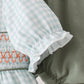 Sage pumpkin smocked gingham bloomer set
