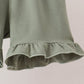 Sage pumpkin smocked gingham ruffle shorts set