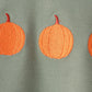 Sage pumpkin embroidery gingham shorts set