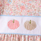 Pink Pumpkin Floral Embroidery Shorts Set