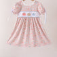 Pink Pumpkin Floral Embroidery Dress