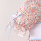 Pink Pumpkin Floral Embroidery Dress