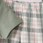 Green Pumpkin Embroidery Plaid Shorts Set