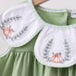 Sage Pumpkin Embroidered Ruffle Pants Set