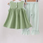 Sage Pumpkin Embroidered Ruffle Pants Set