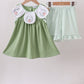 Sage Pumpkin Embroidered Ruffle Shorts Set