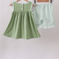 Sage Pumpkin Embroidered Ruffle Shorts Set