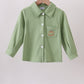 Sage Pumpkin Embroidered Button Down Shirt