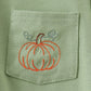 Sage Pumpkin Embroidered Button Down Shirt