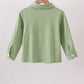 Sage Pumpkin Embroidered Button Down Shirt