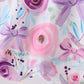 Purple Bow Embroidered Floral Scalloped Dress