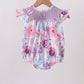Purple Bow Embroidered Floral Bubble