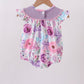 Purple Bow Embroidered Floral Bubble