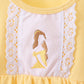 Mustard character embroidery ruffle bubble