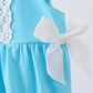Blue character embroidery ruffle bubble