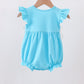 Blue character embroidery ruffle bubble