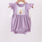 Purple character embroidery ruffle bubble