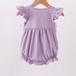 Purple character embroidery ruffle bubble