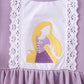 Purple character embroidery ruffle bubble