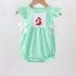 Green character embroidery ruffle bubble