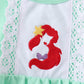 Green character embroidery ruffle bubble