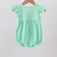 Green character embroidery ruffle bubble
