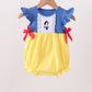 Royal blue&mustard character ruffle bubble