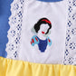 Royal blue&mustard character ruffle bubble