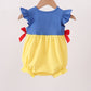Royal blue&mustard character ruffle bubble