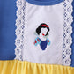 Royal blue&mustard character ruffle dress
