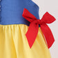 Royal blue&mustard character ruffle dress