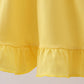 Royal blue&mustard character ruffle dress