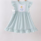 Light blue character embroidery ruffle dress