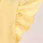 Mustard character embroidery ruffle dress