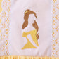 Mustard character embroidery ruffle dress
