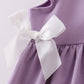Purple character embroidery ruffle dress