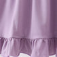 Purple character embroidery ruffle dress