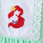 Green character embroidery ruffle dress