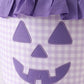 Purple Pumpkin Applique Gingham Ruffle Basket