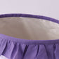 Purple Pumpkin Applique Gingham Ruffle Basket
