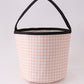 Apricot Pumpkin Applique Gingham Basket