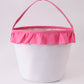 Pink Pumpkin Applique dot Ruffle Basket