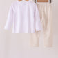 Khaki Puppy Fishing Embroidery Pants Set