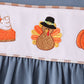 Blue turkey pumpkin embroidery dress